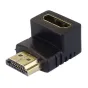 HDMI M/F adapter bent to 90° right angle, gold plated