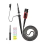 FNIRSI P4100 oscilloscope probe kit with 100:1 attenuation, 1 m coiled cable, BNC connector, and multicolored test leads