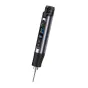 FNIRSI HS-03 Plus cordless soldering iron with a 0.96‑inch IPS display, USB‑C charging, replaceable 2600 mAh battery, and ergonomic silicone grip, isolated on a white background.