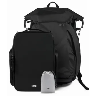 Urth Helios Outdoor Backpack 40L (Onyx) + Core Camera Cube L + Stratus Rain Cover