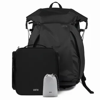 Urth Helios Outdoor Backpack 40L (Onyx) + Core Camera Cube M + Stratus Rain Cover