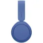 Top view of blue Sony WH-CH530 wireless headphones with closed ear cup and headband, featuring the embossed SONY logo.
