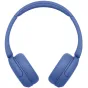 Blue Sony WH-CH530 wireless headphones with cushioned earcups and adjustable headband, top view