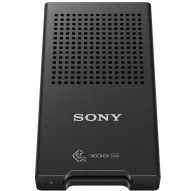 Sony CFexpress Type‑B/XQD USB 3.1 Gen 2 card reader, compact and bus‑powered, shown front‑facing with ventilation grille, Sony logo and included USB‑C to USB‑C and USB‑C to USB‑A cables.Sony CFexpress Type‑B/XQD USB 3.1 Gen 2 card reader, compact and bus‑powered, shown front‑facing with ventilation grille, Sony logo and included USB‑C to USB‑C and USB‑C to USB‑A cables.