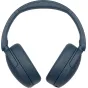 Blue Sony WH-CH730N over‑ear wireless noise‑cancelling headphones shown from a top view, displaying the full headband and both ear cups.
