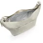 Peak Design City Crescent 12L moon-colored shoulder bag open, showing interior and stowable BagLev hook