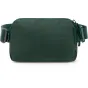 Peak Design City Sling 2L cyprus zilsā sling bag ar iespējamo joslām, zelta metalu klikšķēm un frontālajai zipper pēdē, parādīts frontā uz baltu laukā.