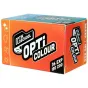 Optik Oldschool OptiColour 200 135‑36 film box, orange packaging with bold white lettering, 36‑exposure 35 mm color negative film, ISO 200, C‑41 processing, displayed upright on a white background.