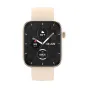 Zelta COLMi P71 smartwatch ar bežas silikona strapu, 1,9‑inčas IPS touchscreens ar melnu geometriski skatnīcu ar analogiem rokasiem, datums 08 JUN, temperatūra 102°F, pulss 089 BPM un soļi 08926.