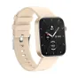 Zelta Colmi P71 smartwatch ar bežasilicones joslām un 1,9‑inčas IPS ekrānu, kas parādā temperatūru, datumu, pulzēm un soļi