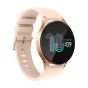 Colmi i28 Ultra smartwatch ar zelta kovēju un zaļā silikona strapsu, ar 1,43‑polzājošu AMOLED ekrānu, kas parādītas ar kolorītu 10:09 laiku un ikonas.
