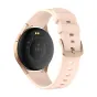 Zelta Colmi i28 Ultra smartwatch ar rozešu silikonu strapu, atpakaļ redzama pulzlīmeņa sensora un Bluetooth pozīta teksts