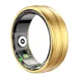 Zelta Colmi R06 smart ring 9. izmērs ar transparentu pēdā, kas atskas no ieteka ķīmniecības plakni, sensora un magnetu kablu, Bluetooth 5.0, 5 ATM ūdena aizsardzība