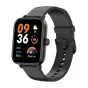 Melna COLMi P81 smartwatch ar 1,9‑inčas IPS ekrānu, ko parādā 09:36, temperatūra 26°, pulss 086, soņi 05662, kalori 0562, atstājas 05.62 km, Keep on piezīmes, silikons šķērslaps, pēdējā poga, frontālais skats uz baltu laukā.
