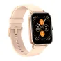 Zelta Colmi P81 smartwatch ar dzērītu zili silikona joslni, 1,9‑inčes IPS ekrānu ar soļiem, sirds pulzēm, kalorijām un datumu, zelta atklājums un pusējo pirkstu.