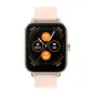 Zelta Colmi P81 smartwatch ar rozešu silikonu strapu, 1,9‑pus pulgadas IPS ekrānu, kas parādītas soļi, pulzlīdzeklis un kalorijas, zelta krāsas gadījums un pēdējais krāsais