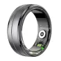 Colmi R06 melna smartā kringsa augstums 8, transparentā puses redzot internu ķērējošanos un Bluetooth 5.0