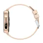 Zelta Colmi P80 smartwatch no pēdējās puses, silikona straps ar rotātu korona un sirdsensora skats