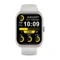 Colmi P86 zelta smartwatch ar baltu silikona strapu parādājas digitālā watch face ar laiku 10:09, datumu 19 janvāris 2024, akuma, 2489 soļi, 22°C temperatūra, 3.8KM atstuma un aptieklīgiem ģērmeiem.