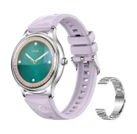 COLMI L28 Smart Watch (Silver-purple + silver steel strap)COLMI L28 Smart Watch (Silver-purple + silver steel strap)