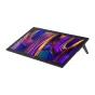 Huion Kamvas Pro 27 144Hz 27‑inch 4K pen display with black bezel and built‑in stand, showing vibrant abstract wallpaper