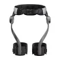 Hypershell X Pro foldable motion‑assist exoskeleton with AI tracking, shown fully assembled with upper waist belt, side arms and lower leg cuffs on a white background.