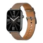 COLMI C28 Smartwatch – Black + Brown Leather Strap