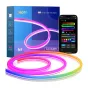Lepro N1 3 m neon LED strip with AI lighting, app and voice control, alongside its blue packaging, coiled colorful strip and a smartphone with the control interface.