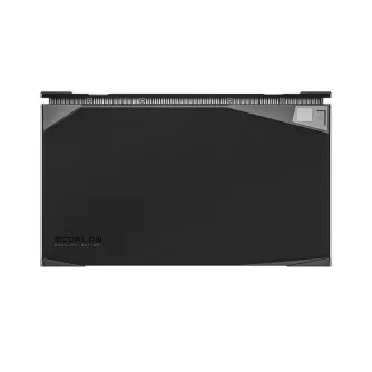 EcoFlow 5,12 kWh LiFePO4 батарея Power Kits, черная передняя панель с кнопкой питания и шкалой, вид сверху, логотип бренда