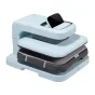 Light blue HTVRONT Auto 2 Digit Heat Transfer Press with digital display, adjustable pressure up to 80 kg, includes pressing mat and Teflon sheet, fully assembled