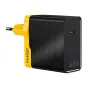 FNIRSI 65W GaN wall charger with European plug, yellow and black design, USB‑C Power Delivery