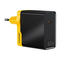 FNIRSI 65W GaN wall charger with European plug, yellow and black design, USB‑C Power DeliveryFNIRSI 65W GaN wall charger with European plug, yellow and black design, USB‑C Power Delivery