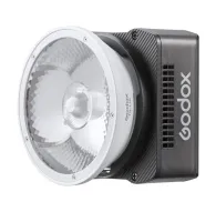 Godox ML40R kompaktās 40 W RGB LED monolight ar frontālās daires reflektoru un melnu pēdējo šķērumu ar Godox logotipu un ventilācijas šķērumiem, pieaugsmīga studiķērnes lietošanaGodox ML40R kompaktās 40 W RGB LED monolight ar frontālās daires reflektoru un melnu pēdējo šķērumu ar Godox logotipu un ventilācijas šķērumiem, pieaugsmīga studiķērnes lietošana