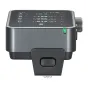GODOX X3Pro TTL wireless flash trigger for Olympus cameras, featuring a 2.4‑inch touchscreen, green status indicator, textured control knob, and mounting foot with three pins, shown in a clean product shot.