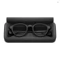 EVEN REALITIES G2A AR glasses with a sleek gray frame displayed in an open black protective case, top‑view, highlighting the binocular Micro LED display and lightweight design.