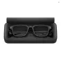 Open black case with EVEN REALITIES G2B AR glasses, gray magnesium‑titanium frame and clear lenses, displayed on a white background.