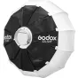 Godox CS-50T 50 cm lanta softbox ar Bowens S montažu, melnu labrītni un baltu apvienotāju, nodrošina 270° mierīgu izpildamai video un live-streamā.