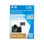 JJC GSP GFX100II Optical Glass Protector packaging for Fujifilm GFX 100II, showing a black camera with LCD screen, feature icons for 9H hardness, 95% light transmission, 2.5D edges and 0.3 mm ultra‑thin design, plus QR code and 