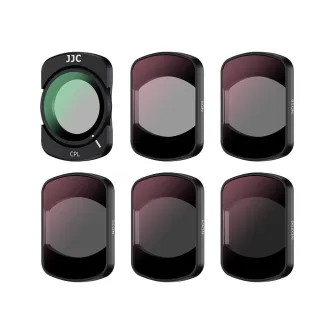 Набор фильтров JJC F-DP3K6 для DJI Osmo Pocket 3, включающий магнитный поляризационный (CPL) фильтр и ND8, ND16, ND32, ND64, ND256 с оптическим стеклом и покрытием.
