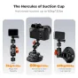 K&F Concept MS45 suhuņķu iekopas ar 3 kg Magic Arm, 60 kg horizontālās suhuņķu bāzes ar kameru un 40 kg vertikālās suhuņķu bāzi, parādīti trīs pannellās ar zaļo akcentiem.