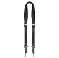Leofoto L-CS-207 black camera strap with quick‑attach ball system, 360° lock and Arca‑Swiss plate, shown fully extended with two grey buckles and a top loopLeofoto L-CS-207 black camera strap with quick‑attach ball system, 360° lock and Arca‑Swiss plate, shown fully extended with two grey buckles and a top loop