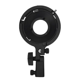 Sirui Bowens Adapter SR-BMA01, черный металлический кольцевой элемент с центральным отверстием и крепежным креплением, вид спереди, быстрый безинструментальный монтаж для конвертации mini Bowens в стандартный Bowens на C150X