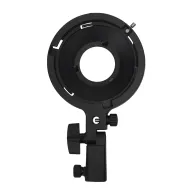 Sirui Bowens Adapter SR-BMA01, black metal ring with central opening and mounting bracket, front view, tool‑free quick‑release design for converting mini Bowens to standard Bowens on C150XSirui Bowens Adapter SR-BMA01, black metal ring with central opening and mounting bracket, front view, tool‑free quick‑release design for converting mini Bowens to standard Bowens on C150X