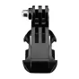 Telesin Double J-Hook mount for sports cameras, черный пластик с серебряной шаровой опорой, два легких монтирования для крепления к грудному ремню или шлемной подвеске.