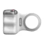 White TELESIN MagSafe Fun Shot Grip2 magnetic smartphone handle with circular ring, ergonomic silicone grip, red power button and silver adjustment knob