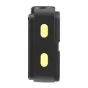 Puluz SmartLink WS300 black charging case side view with two illuminated yellow oval LED indicators