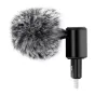 Микрофон Puluz 8‑pin omnidirectional condenser с пушистым ветром, черный разъем для мобильных устройств