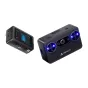 Creality Pika portable 3D scanner with illuminated blue laser modules, 3‑inch touchscreen showing a blue model, Wi‑Fi 6, interchangeable batteries and 0.03 mm accuracy.