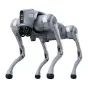Unitree Go2 Pro robot dog with four articulated legs, gray metallic body, front camera and sensors, black foot pads, 02 marking, displayed on white background