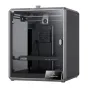 Creality K1 Max 2025 aizverta CoreXY 3D printeris ar transparentu frontu pānu, 300×300×300 mm būtisku daudzumu, AI monitoring kameras un tīvo darbību